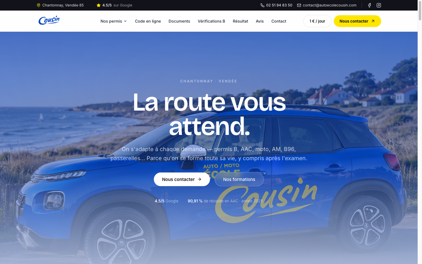 Screenshot of Auto-École Cousin